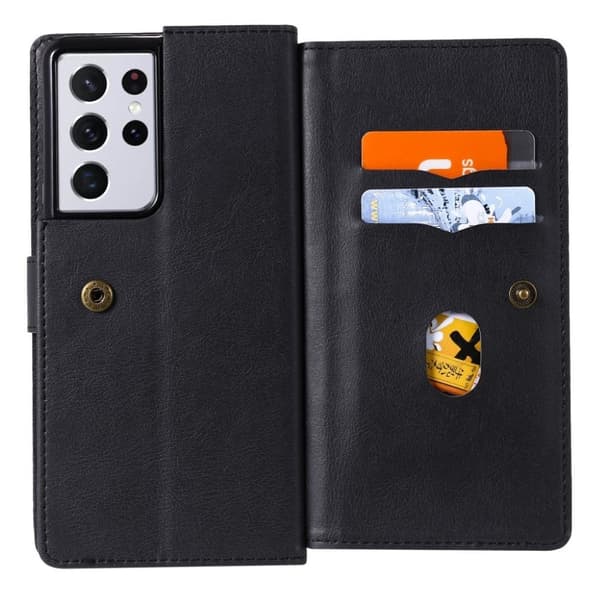 10-slot Pung Etui til Samsung Galaxy S21 Ultra - Sort Black