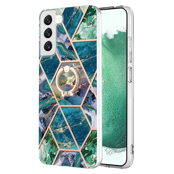Marmormotiv Samsung Galaxy S22 Plus skal - Blå/Grön Blå