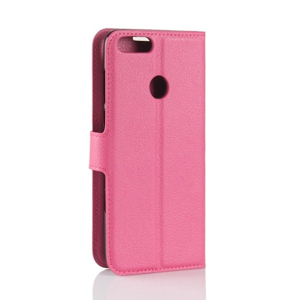 Huawei P Smart etui i læder med kortholder - Rosa Pink
