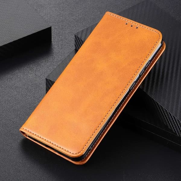 Äkta läder Samsung Galaxy A05s fodral - Brun Brun