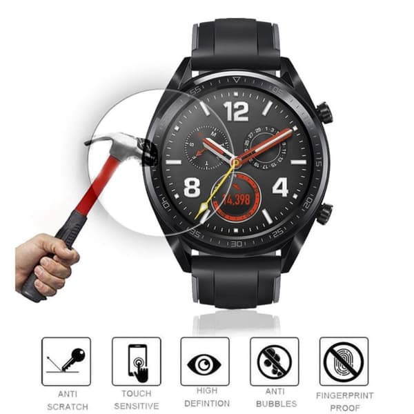 Huawei Watch GT 3-pack skärmskydd i temperarat glas Transparent