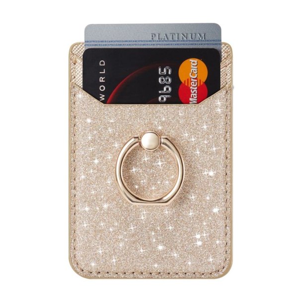 MUXMA Universal glittery style leather card holder - Gold Guld