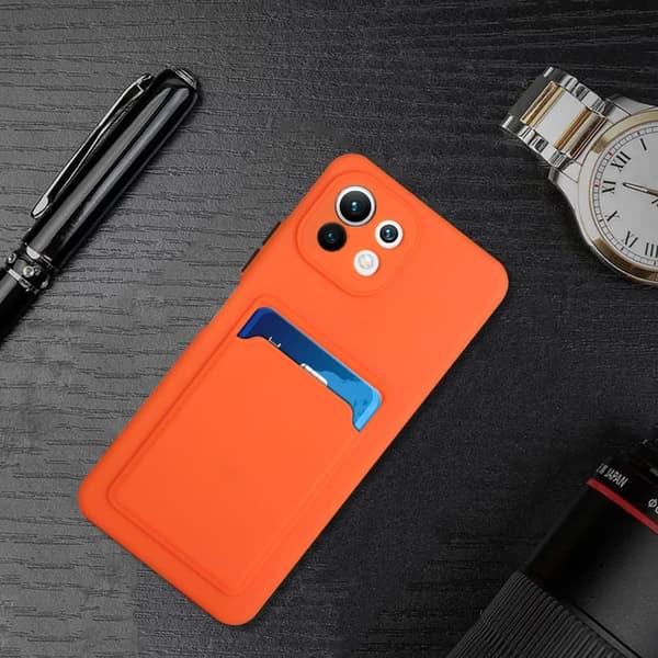 Deksel med Kortholder til Xiaomi 11 Lite 5g Ne / Mi 11 Lite 5g / 11 Lite - Oransje Orange