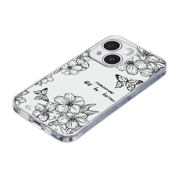 Vibe iPhone 15 deksel - Sommerfuglblomst Black