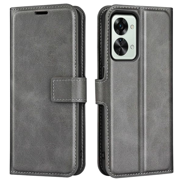 Skinn-etui i lommebok-stil for OnePlus Nord 2T - Grå Silver grey
