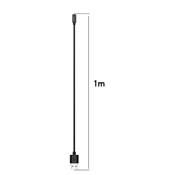 1m magnetisk laddningsdockkabel för Xiaomi-klocka Svart