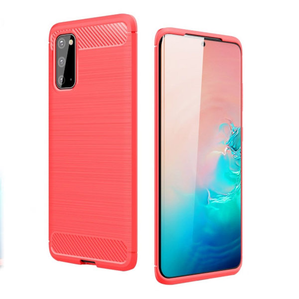 Carbon Flex cover - Samsung Galaxy S20 Plus - Rød Red