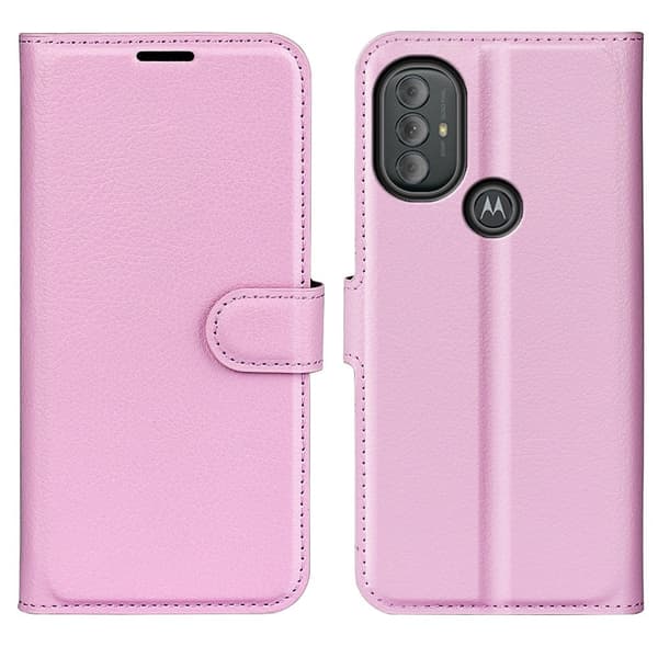 Classic Motorola Moto G Power (2022) Flip Etui - Lyserød Pink