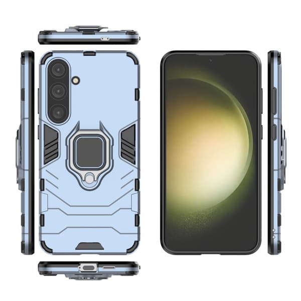 Hybrid Samsung Galaxy S24 Plus cover med støttefod og bilmontering - Blå Blue