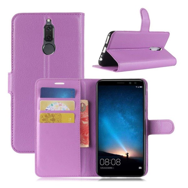 Huawei Mate 10 Lite litsipintainen nahkakotelo - Violetti Purple