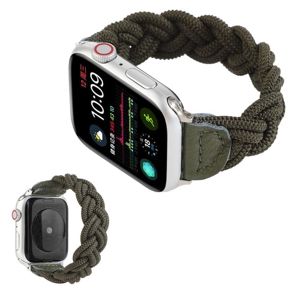 Apple Watch Series 6 / 5 44mm woven braid watch band - Army Green Grön