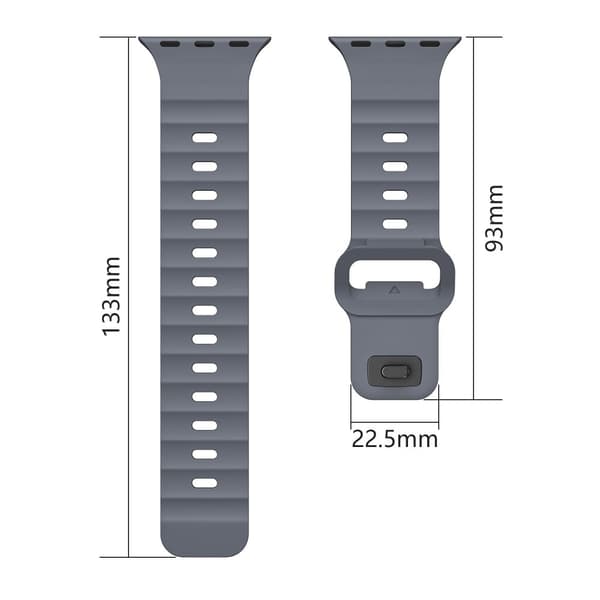 Fluorgummi-urrem Apple Watch Series 10 46mm Wave Band - Hvid White