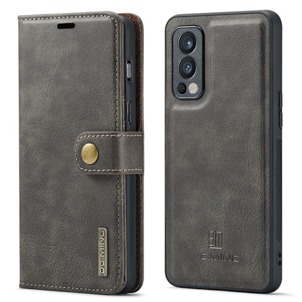 DG.MING OnePlus Nord 2 5G 2-in-1 lompakkokotelo - Harmaa Silver grey