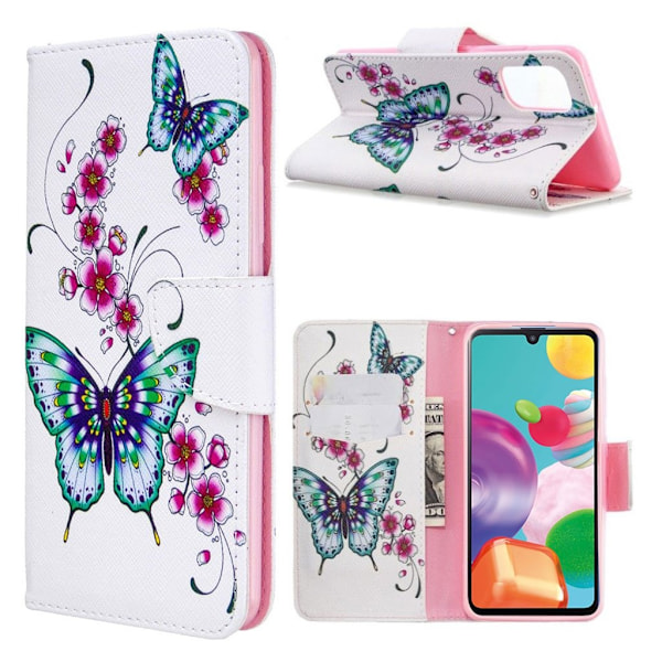Wonderland Samsung Galaxy A41 Etui - Blomster og Sommerfugle Multicolor