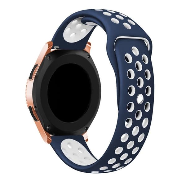 Samsung Galaxy Watch (42mm) erstatnings urrem i blødt silikone med flere farver - Blå/Hvid Multicolor