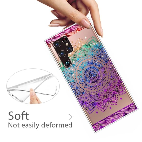 Deco Samsung Galaxy S22 Ultra Etui - Farverig Mandala Mønster Multicolor