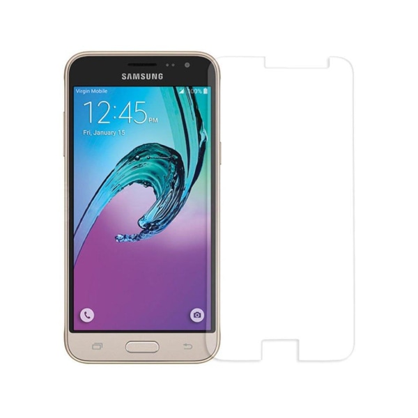 0.3mm Karkaistu Lasi Näytönsuoja Samsung Galaxy J3 (2016) (Kaari Reunat) Transparent