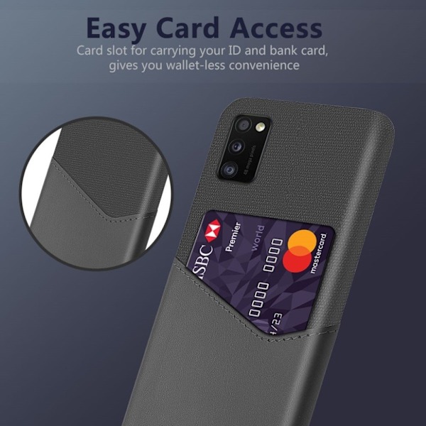 Bofink Samsung Galaxy A41 Card Cover - Grå Silver grey