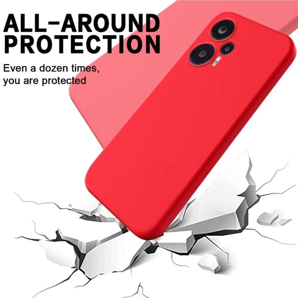 Matte Liquid silikone cover til Xiaomi Poco F5 / Xiaomi Redmi Note 12 Turbo - Rød Red