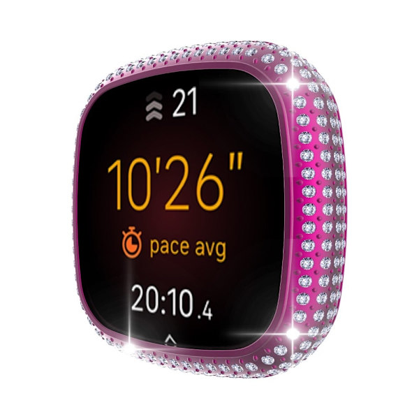 Fitbit Sense / Versa 3 moderigtigt rhinestone dekorationscover - Lilla Purple