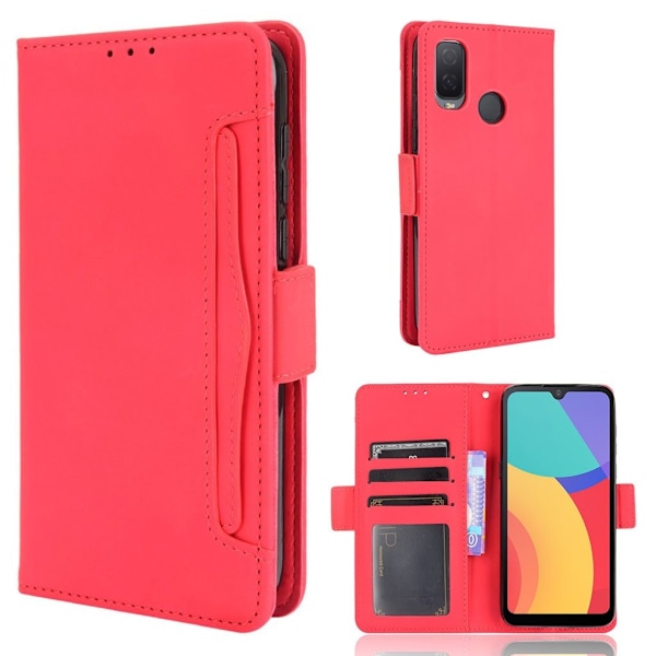 Modern-styled Læder Pung Etui til Alcatel 1l (2021) - Rød Red