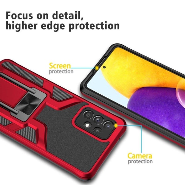 Shockproof Hybrid Suojakuori With Kickstand For Samsung Galaxy A72 5G - Punainen Red