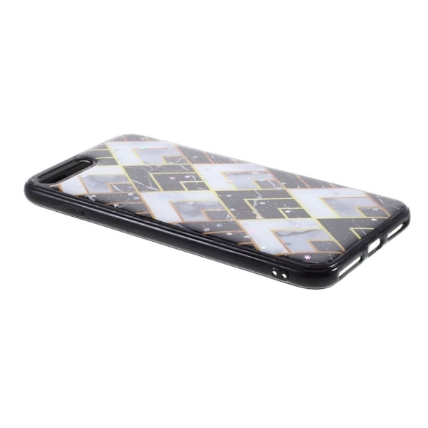 Marble design iPhone 7 Plus cover - Sort / Hvid Black