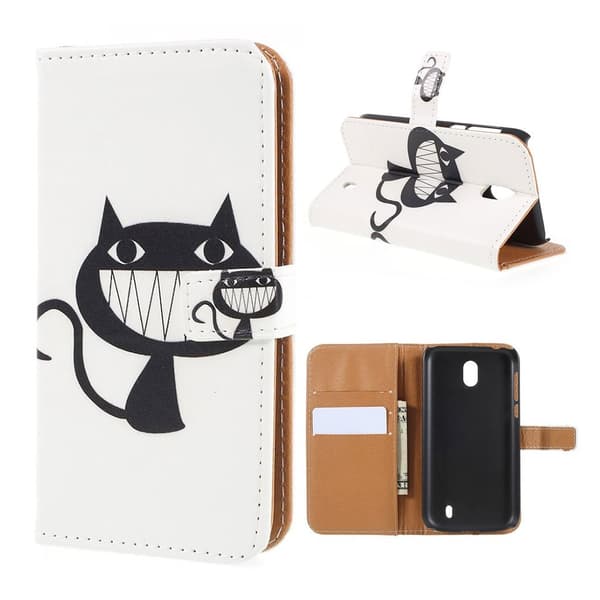Nokia 1 Etui Med Mønster - Svart Katt Black