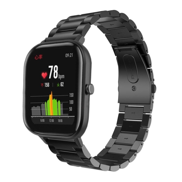 Amazfit GTS holdbar rustfrit stål Urrem - Sort Black