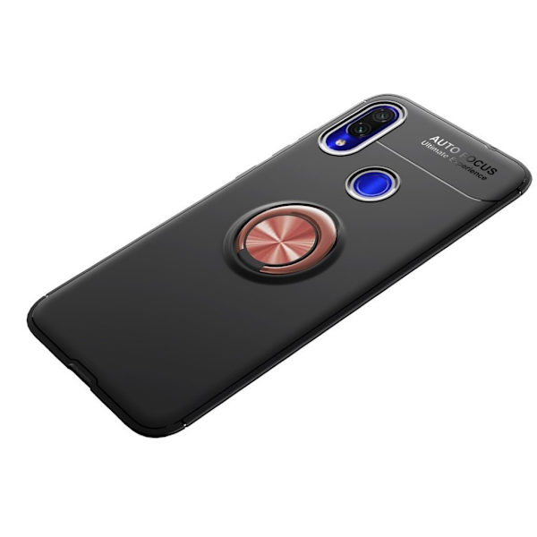 Xiaomi Redmi Note 7 Etui Med Fingerring - Svart / Rosa Pink