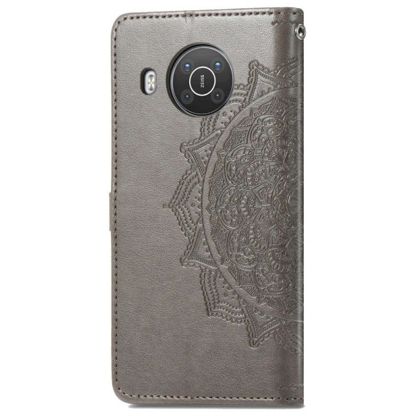 Mandala läder Nokia X10 / Nokia X20 fodral - Silver/Grå Silvergrå