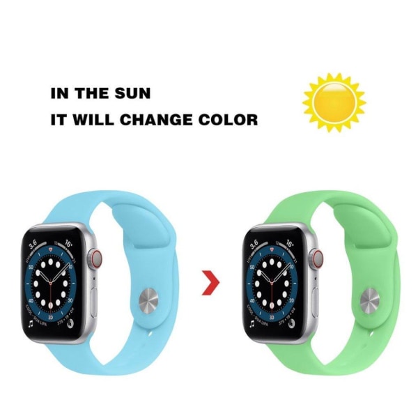 Apple Watch 42mm - 44mm farveskiftende silikoneurrem - Blå Til G Multicolor