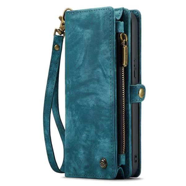 CaseMe iPhone 14 Plus Zipper Lompakko - Sininen Blue