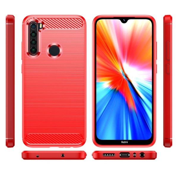 Carbon Flex Suojakotelo Xiaomi Redmi Note 8 2021 / Note 8 - Punainen Red
