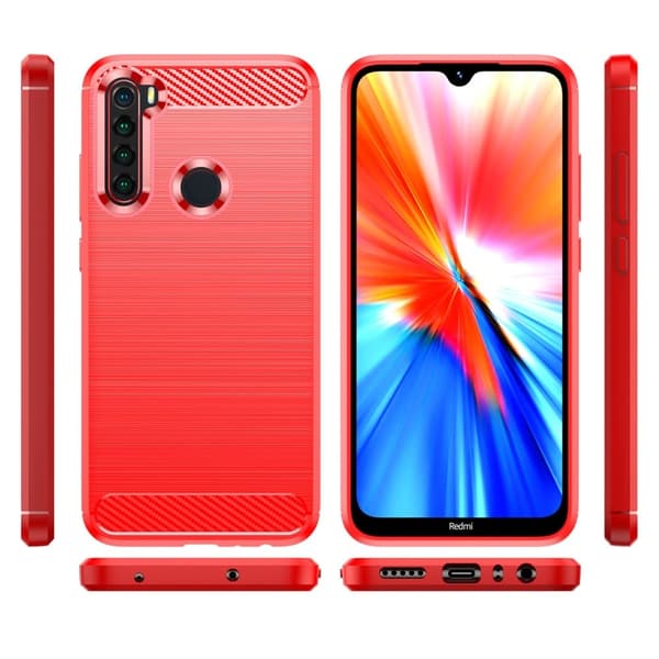 Carbon Flex Xiaomi Redmi Note 8 2021 / Xiaomi Redmi Note 8 skal - Röd Röd