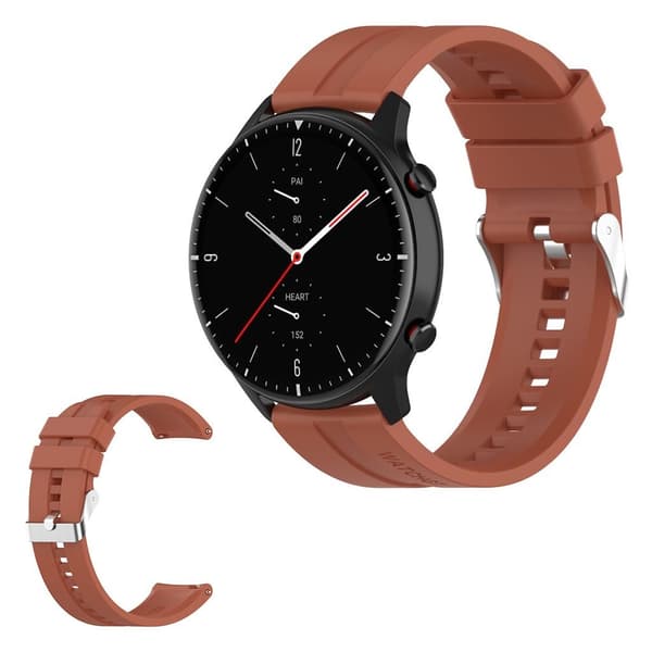 22 mm silikoneurrem til Amazfit-enheder - Mørk Orange Orange