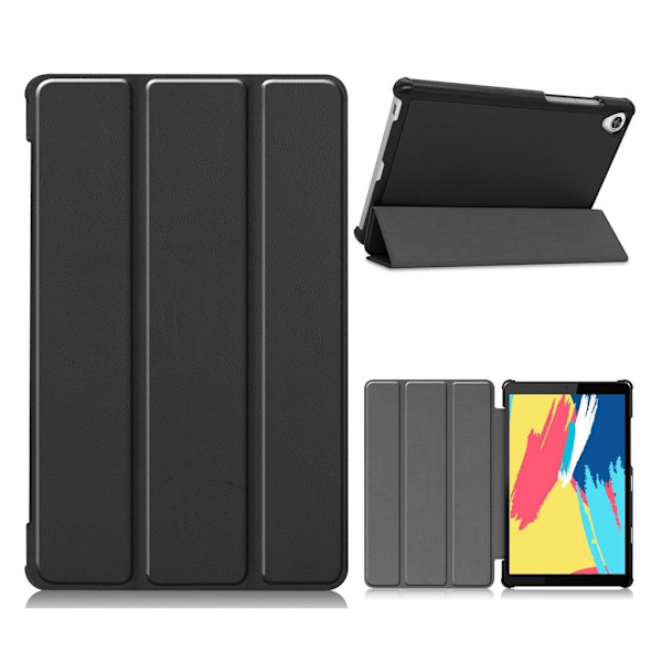 Lenovo Tab M8 cool tri-fold læder flip case - Sort Black