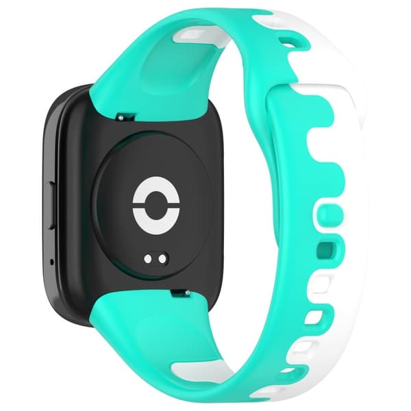 Xiaomi Redmi Watch 3 Active / Lite 3 spleising farge silikon stropp - Cyan / Hvit Green