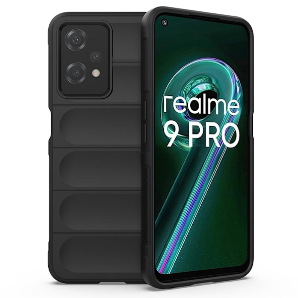 Blødt grebsformet cover til Realme 9 Pro - Sort Black
