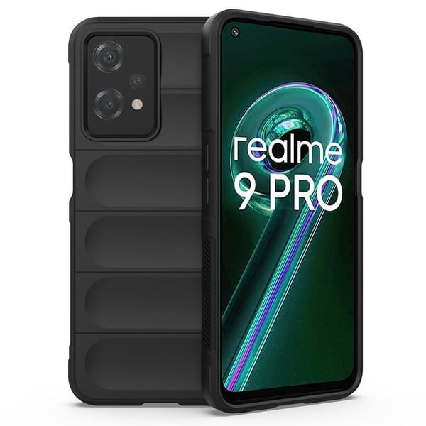 Deksel med mykt grep for Realme 9 Pro - Svart Black