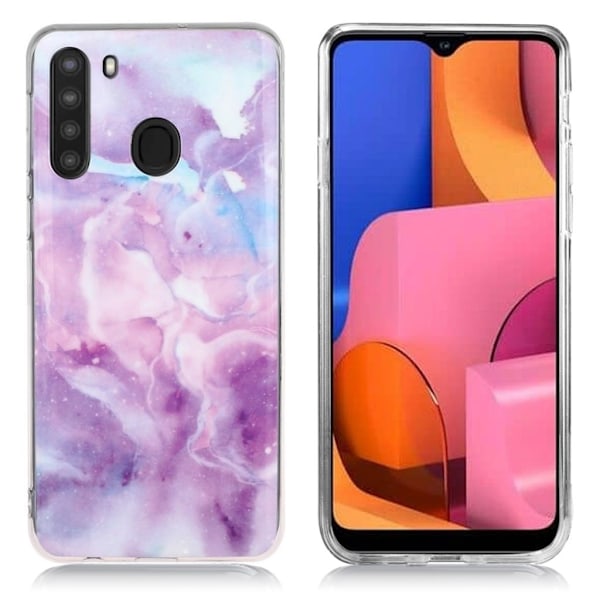 Marmormotiv Samsung Galaxy A21 skal - Lila Moln Lila