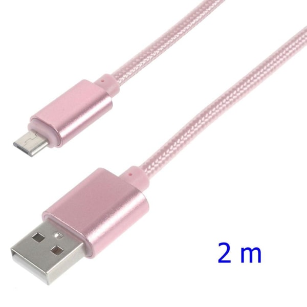 2M Micro USB-kabel - Rosa Rosa