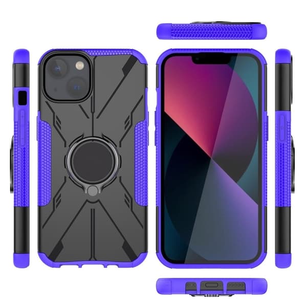 iPhone 13 mini 5,4 tommer Ring Kickstand Design Bumpresistent and Flexible 2-i-1 telefonbagcover Drop Resistant Protective Case - Lilla Purple