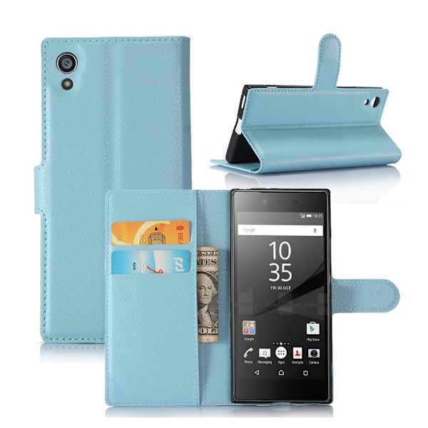 Sony Xperia XA1 stilfuldt læder-etui - Blå Blue