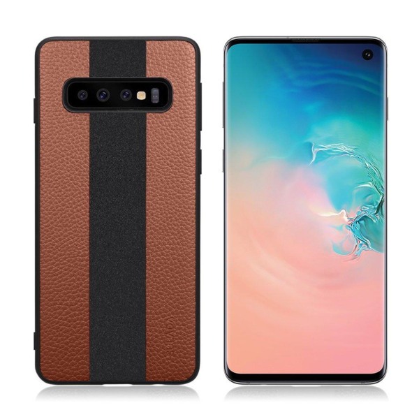 SULADA Samsung Galaxy S10e litchi tekstur etui - Brun Brown