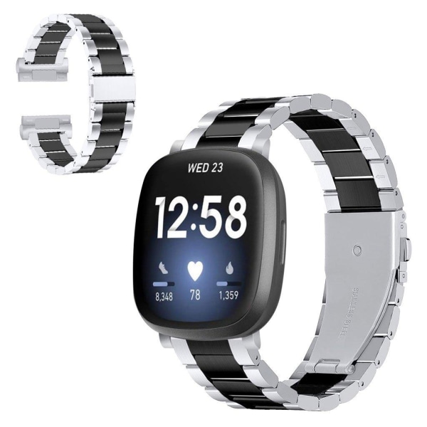 Fitbit Versa 3 / Sense cool rostfritt stål klockarmband - silver Silvergrå
