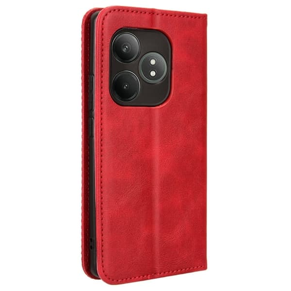 Bofink Vintage Realme GT Neo6 SE nahkakotelo - Punainen Red