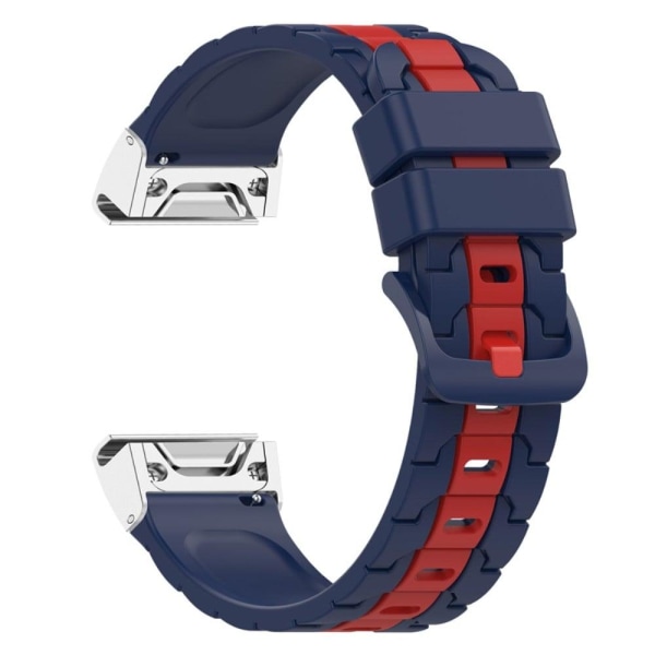 22mm silicone watch strap for Garmin watch - Navy Blue / Red Blå