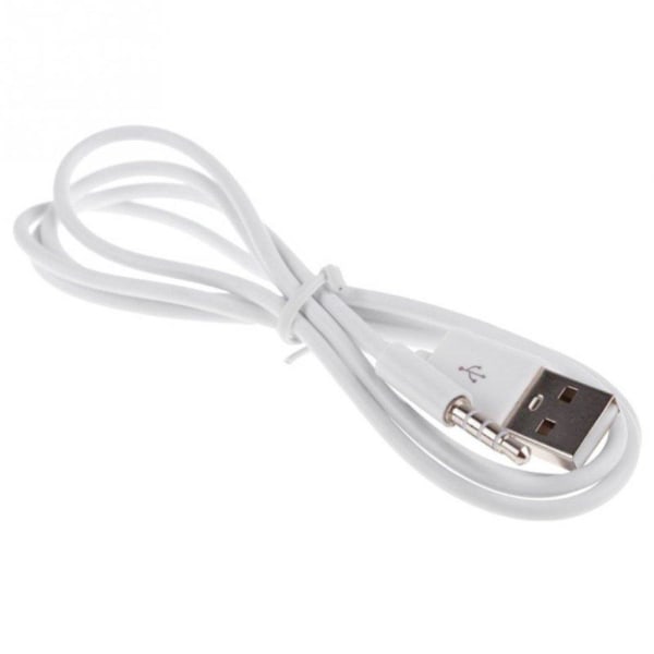 Universaali 1m anti-häiriöitä 3.5mm uros AUX audio jack USB 2.0 uros muunnin kaapeli White