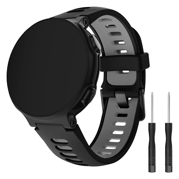 Garmin Forerunner 735XT / 220 / 230 / 235 / 620 / 630 cool silikone Urrem - Sort / Grå Black